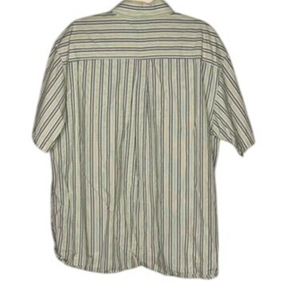 Izod  Striped Short Sleeve Button-Down Cotton Shirt Mens XL Preppy Casual Dad - Picture 2 of 8